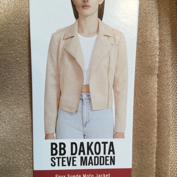 Steve Madden Ladies Suede Moto Tan Jacket Size large - Picture 5 of 6